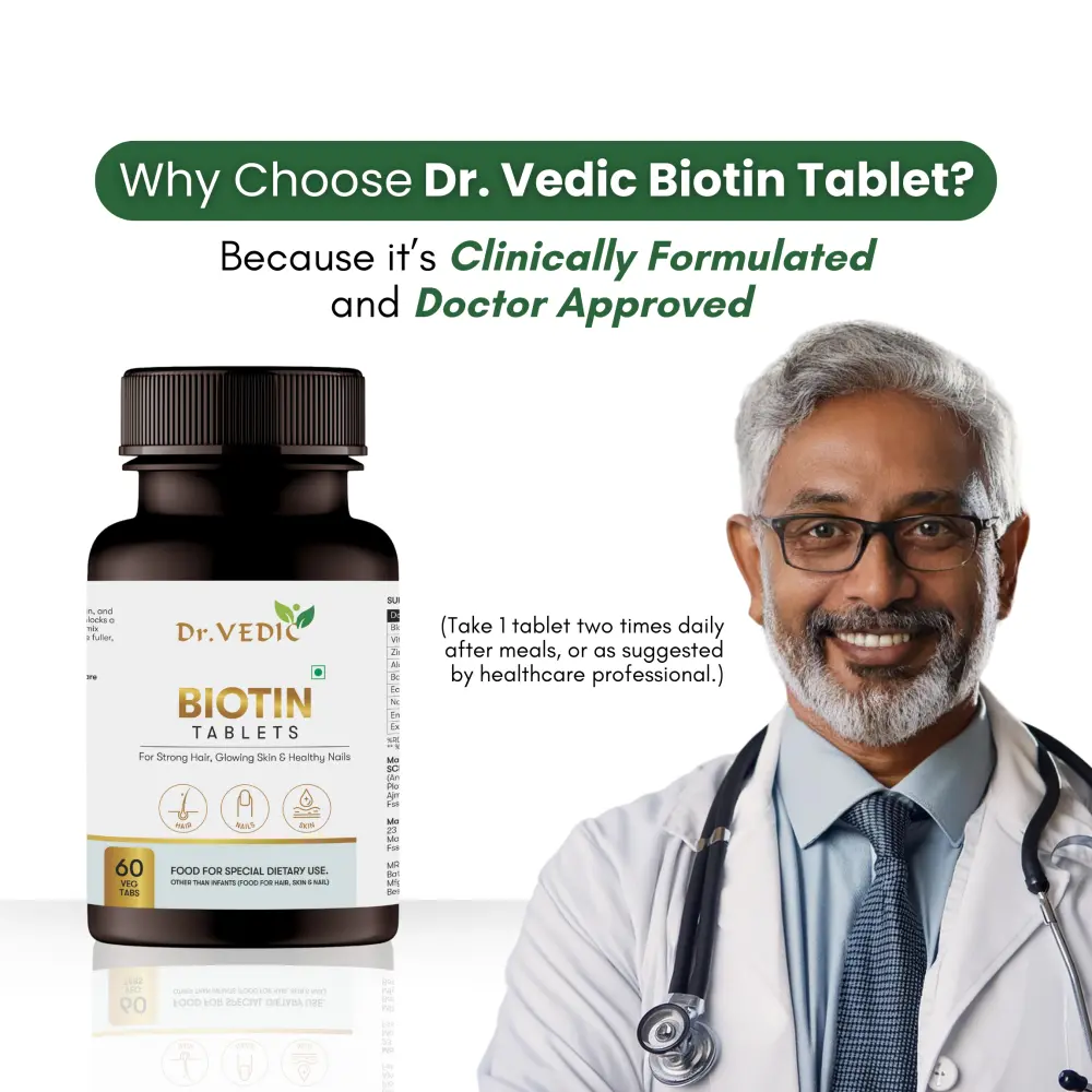 Dr.Vedic 100% Natural Biotin Tablets 60
